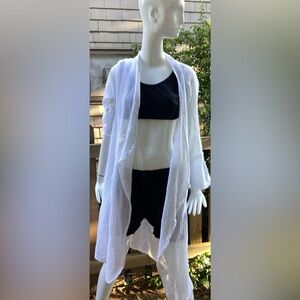 Caposhie White  Cotton Open Knit  Summer/beach Wrap Italian Made